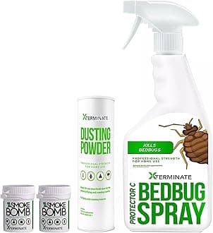 Xterminate Bed Bug Killer Spray, Powder & Smoke Foggers Kit - Bed Bug Treatment for Your Home/Bedroom/Living Rooms - Spray On Mattresses, Wardrobes, Furniture & More
