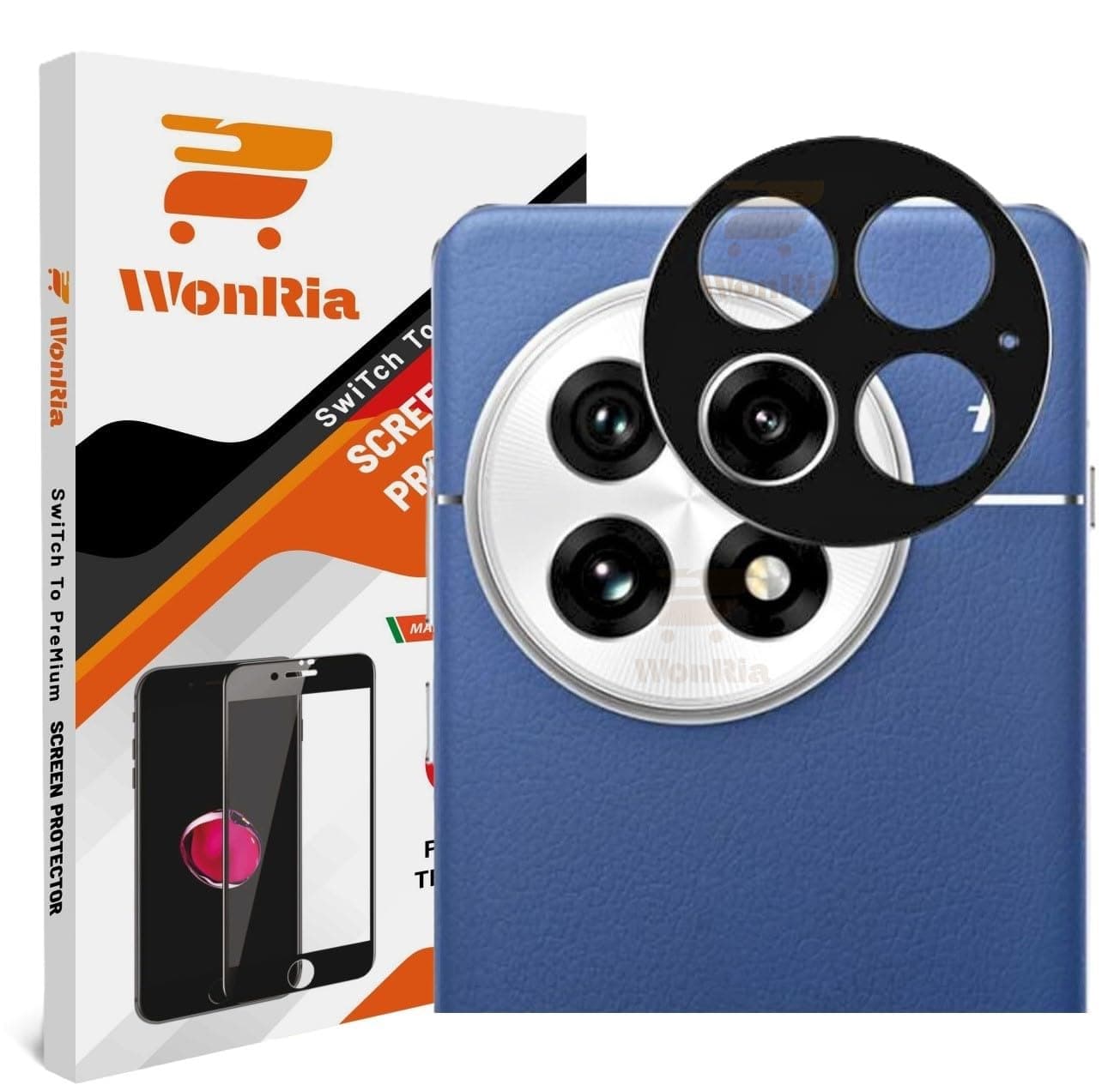 WonRia Back Camera Lens Protector for OnePlus 13 5G Camera Glass Protector Guard [3D Premium] - Black