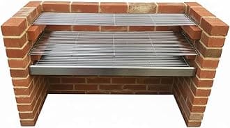 Extra Large Brick BBQ Kit with 6mm Stainless Steel Cooking & Warming grill - Measuring 112cm
