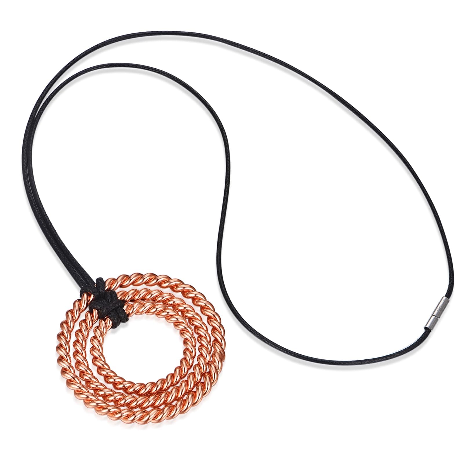 Tensor Rings Copper, 3 Ring Cubit Tensor Pendant, Tensor Rings Set Trio Ra-Mu Viking Sacred Continent Cubit 404Mhz, 443Mhz, 68Mhz Amulet Pendant Energizing Necklace Copper Torus Energy
