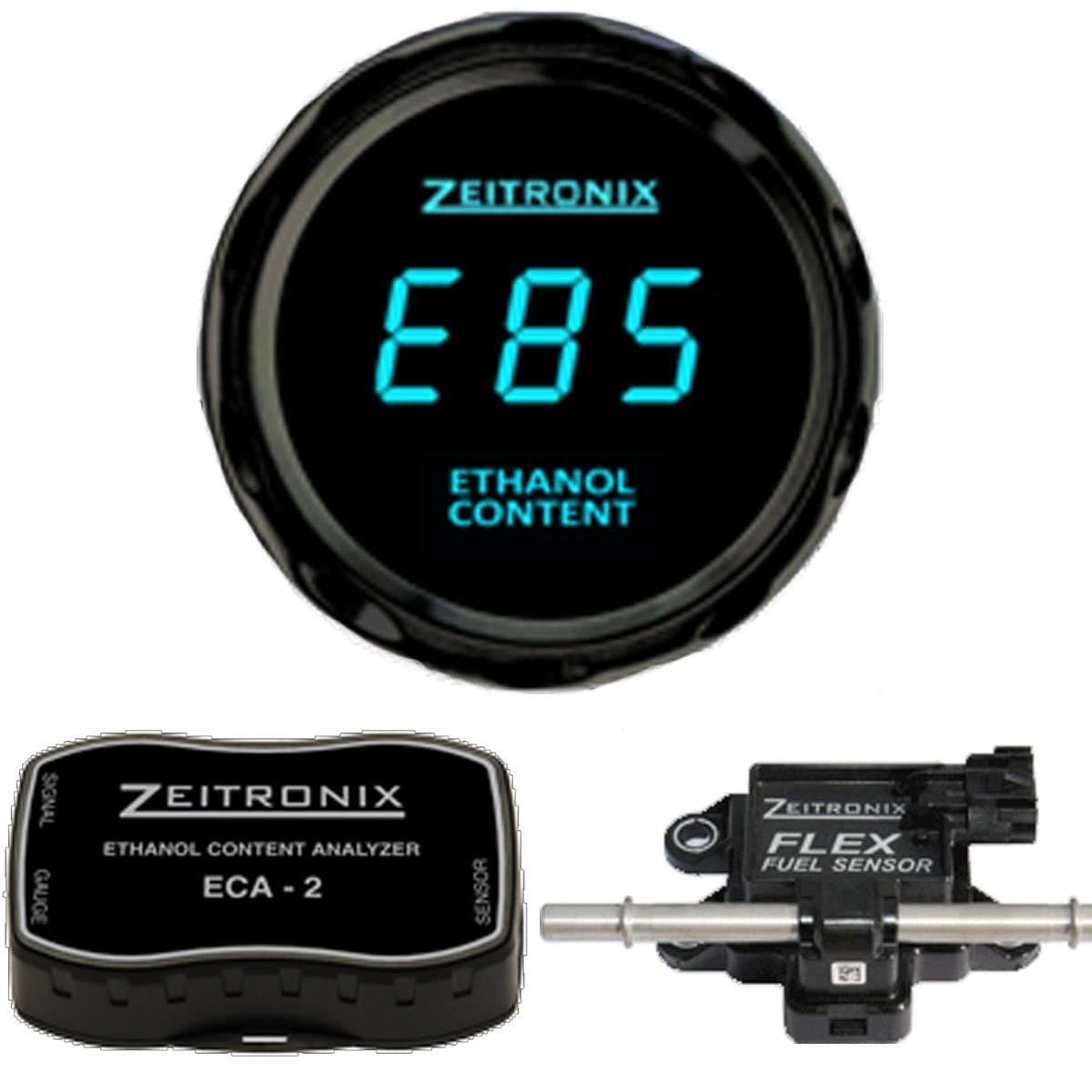 Zeitronix ECA-2 Ethanol E% Content Analyzer Kit with Blue Display Gauge