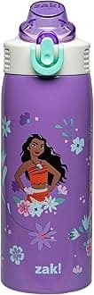 Disney Princess Kids Water Bottle For School or Travel, 19oz Stainless Steel Water Bottle With Straw, Handle, and Leak-Proof, Pop-Up Spout Cover (Ariel, Moana, Rapunzel, Tiana)