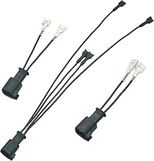 Car Horn Connector Adapter Wiring Harness, Compatible with Ford Chevy Tesla Ram GMC, 2+1 Pack Pigtail Converter for Universal to OEM Horn Replacement (Ford)
