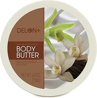 DELON Intense Moisturizing Body Butter, Smooth Vanilla with Shea Butter, 6.9 oz