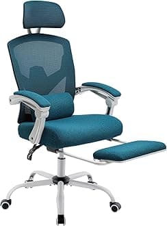 DUMOS Gaming Chair, Gaming Chairs for Adults, Reclining Gamer Chair Ergonomic Office Chair with Foot Rest, Mesh Computer Desk Chair Video Game Chair with Lumbar Support, Headrest, Padded Arms