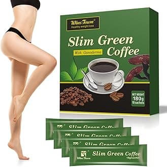 Premium Green Coffee Bean Extract Powder - Gluten-Free Green Coffee Bean Extract Supplements with 10 Natural Health Blends, Instant Coffee, 180g (18 Sachets)