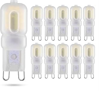 G9 LED Bulb 2W Equivalent to 20W Halogen lamp T4 6000K Cool White 120V G9 Base, 360° Omni-Directional Lighting, Home Lighting, Non-dimming 200 lumens (10 Pack)