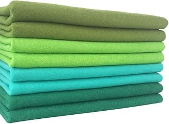 4pcs Thick 1.4mm Soft Felt Fabric Sheet Assorted Color Felt Pack DIY Craft Sewing Squares Nonwoven Patchwork (92x90cm Green)