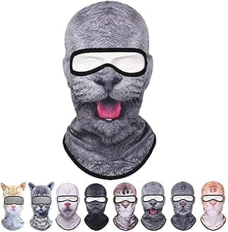 3D Cat Ski Balaclava Sheisty Face Mask with Ears,Cute Full Face Hood Mask Animal Ski Mask for Riding Sports Outdoor