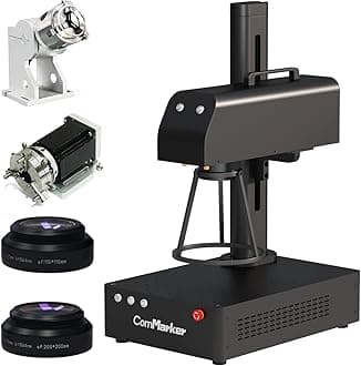 ComMarker B4 50W Fiber Laser Engraver with 2 Rotary,LightBurn Compatible Laser Engraving Machine with 2 different size lens,Fiber Laser Marking Machine for Jewelry,Sliver,Gold,Tumblers