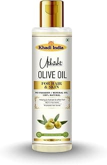 Khadi Olive Oil For Skin & Hair 100ml | Pure & Natural Oil for Hair Growth, Strengthening & Scalp | Non Sticky, Paraben & Mineral Oil Free | For All Hair Types | Daily Use for Men & Women