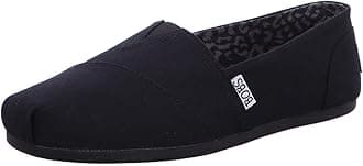 BOBS from Skechers Women's Plush Peace and Love Flat,Black,7.5 M US