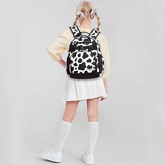 Cute Small Little Kids Cow Print Backpack Kindergarten Preschool Backpacks for Girls Ages 2-4-6 (Black Cow Print)