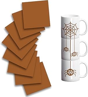 KASYUSublimation Transfer Ink Sheets for Cricut Mug Press, 8PCS Transfer Paper for Sublimation, 12x11.8Inch Solid Brown Pre-Printed Sublimation Paper