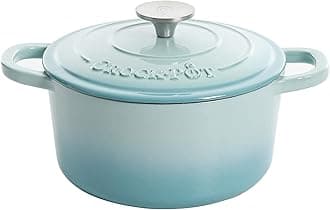 Artisan Round Enameled Cast Iron Dutch Oven, 5-Quart, Aqua.