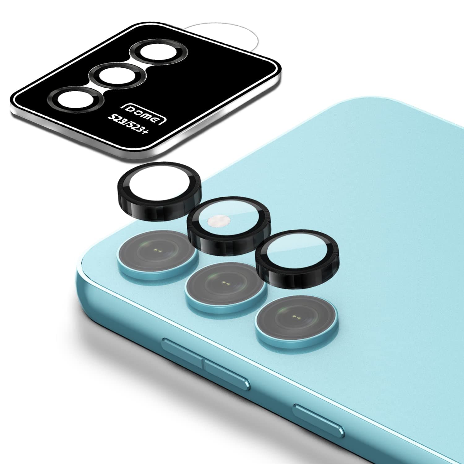 [Dome Camera Ring type] Galaxy S23&23 Plus Camera Protector by Whitestone [One Touch Installation] - 1 pack