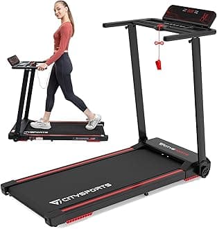 – Folding Treadmill for Home,2.0HP Foldable Under Desk Adjustable Speeds 1-12km/h,Foldable Walking Running Machine, Motorized Electric l,LED Display & Fitness App (Black)
