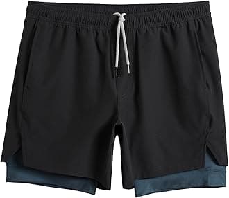 maamgic Mens 5" Gym Running Shorts for Men 2 in 1 Quick Dry Workout Athletic Shorts