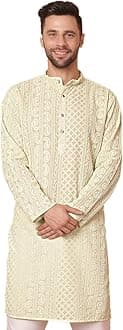 Jompers Men Chikankari Embroidered Kurtas