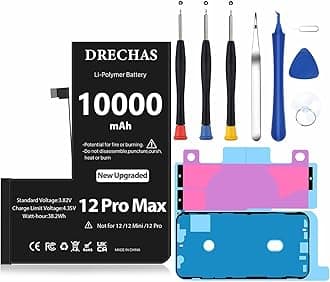 [10000mAh] Battery for iPhone 12 Pro Max, 2025 Capacity 0 Cycle Li-Polymer Replacement Battery for iPhone 12 Pro Max Models A2410,A2411,A2412,A2342 with Complete Professional Repair Tool Kit