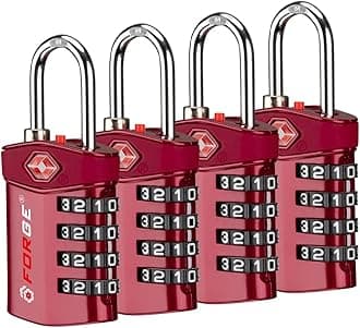 Forge Travel Lock,TSA Approved Luggage Locks for Air Travel, Gym Lockers, School Lockers, Pelican Cases, Gun Case, Easy Read Dials, Durable Alloy Body