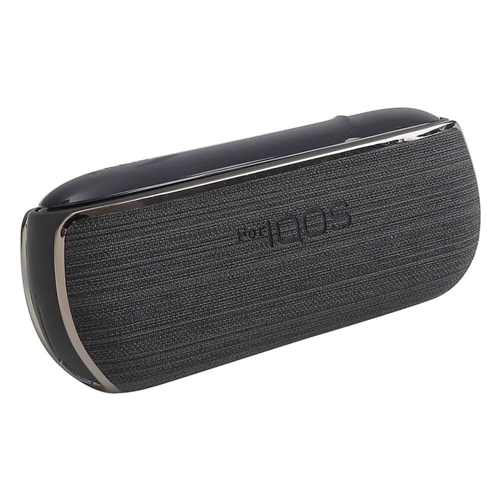 Modern Fabric Pattern Chrome Plating Edge Compact Skin Case Protective Cover Compatible with IQOS 3.0 E-Cigarette Pocket Charger