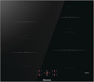 HI6401BSC Built-in 60cm Induction Hob Ceramic Glass Panel, Child Lock, Touch control, Timer Function - Black 7200W, 595 x 54 x 520 mm (W x H x D)