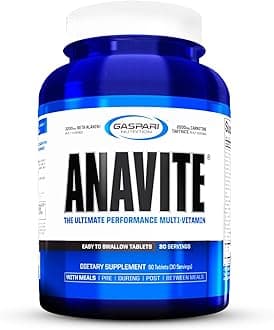 Gaspari Nutrition Anavite - Sports Multi-Vitamin with Amino Acids, Beta-Alanine and L-Carnitine, Enhanced Performance and Recovery, 180 Tablets