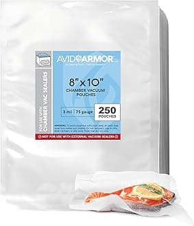 ââ‚¬â€œ Chamber Machine Pouches, Pre-Cut Chamber Vacuum Sealer Bags, Heavy Duty Seal Pouch, BPA-Free Chamber Sealer, 8 x 10 inches, Pack of 250 Vacuum Chamber Pouches