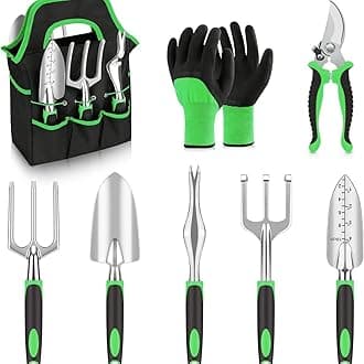 Gardening Tool Set, 8 Heavy-Duty Garden Kits, Including Pruners, Gloves, Rakes, Shovels, Etc., Ergonomic Manual Tools for Planting, Pruning and Transplanting