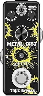 Vintage Distortion Pedal, Metal Distortion Pedal 3 Working Modes, Warm Smooth Wide Range of Vintage Distortion Sound, Mini Effect Pedal True Bypass