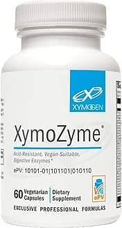 XYMOGEN XymoZyme - Vegan, Multi-Enzyme Digestive Supplement - Plant-Based Digestive Enzymes for Women & Men - Support Gut Health + Nutrient Absorption - Breakdown Lactose, Beans & More (60 Capsules)