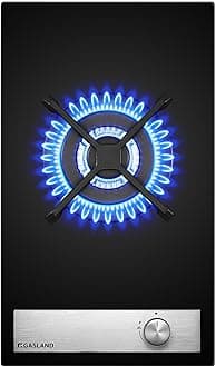 GH12BF 30 cm Built-in Gas Hob, Black Tempered Glass Gas Cooktop, 3.4 kW Triple Ring Burner, NG/LPG Convertible