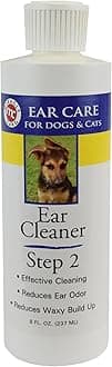 Ear Cleaner for Dogs and Cats, 8 Ounce, Reduces Ear Odor and Waxy Build Up, Gentle and Non Staining
