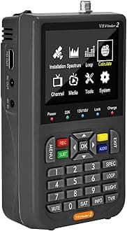 V8 Finder2 Satellite Finder, DVB-S/S2/S2X FTA Signal Receiver, Digital Satellite Signal Meter, Sat Dish TV Signal Strength Meter with LCD Screen & Backpack