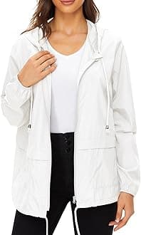 Century Star Packable Rain Jackets for Women Waterproof Lightweight Raincoat with Hood Windbreaker Jacket Women Rain Coats