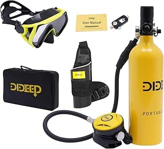 Mini Scuba Tank, 0.5L/1L Mini Diving Tank 5-10/15-20 Minutes Underwater Breath Device Portable Diving Oxygen Tank Kit, Portable Lung Tank for Emergency Rescue Underwater Exploration