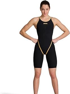 ArenaWomen's Powerskin Carbon Glide Full Body Short Leg Open Back Swimsuit for Competitive Racing, Practice Kneeskin