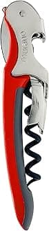 Franmara Soft-Touch Murano Two-Step Waiter Corkscrew with Nonstick Spiral (Red)