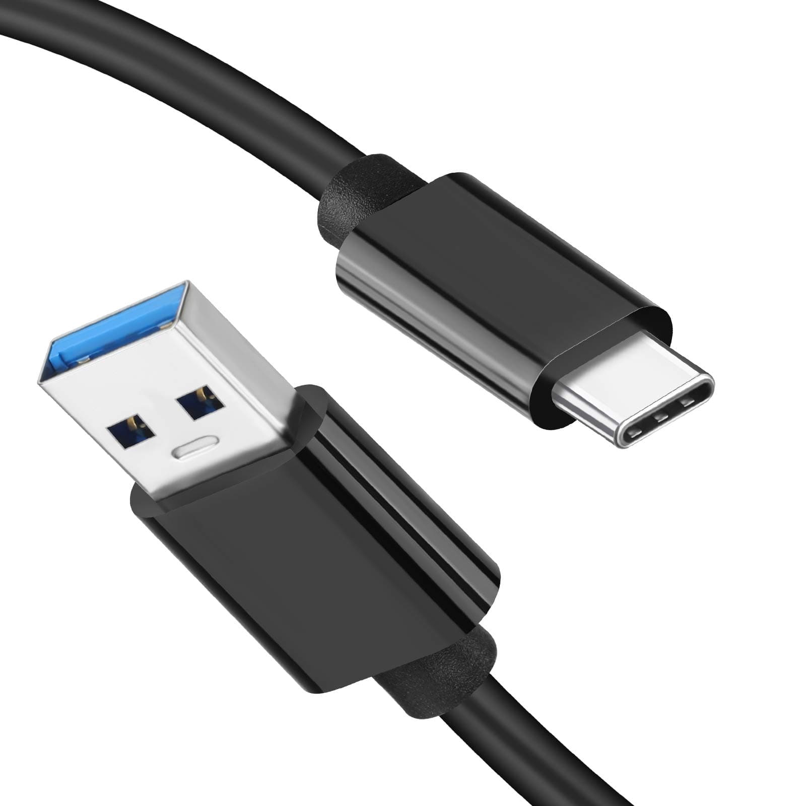 1FT USB C Data Cable 10Gbps Transfer, USB C 3.1 Gen 2 to USB Cable, Type C Charger 3A Fast Charging Cord for iPhone 16/15, Galaxy S23/S21/S20, Samsung T7 Portable SSD, Android Auto, Power Bank - Black