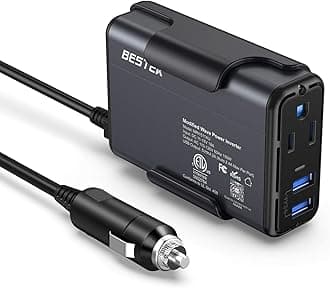 BESTEK 150W Power Inverter DC 12V to 110V AC Converter 4.2A Dual USB Car Plug Adapter Outlet Converter (Gray)