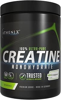 Premium Creatine Monohydrate, Creapure® – 100% Ultra Pure Micronised Powder, Unflavored for Muscle Growth, Strength & Performance – Premium Grade Made in Germany, Vegan (500g | 5g per Serving)