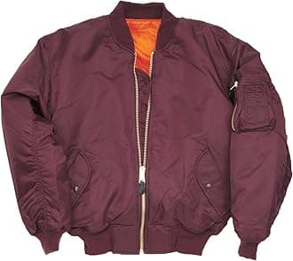 MA1 BOMBER JACKET WITH HEAVY BRASS ZIP (3XL, MAROON)