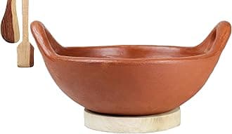 Craftsman India Online 1 Liter Clay Kadai for Cooking | Earthen Kadai | Clay Pot for Cooking | Handcrafted | Unglazed | Pre-Seasoned | Gas Stove Friendly