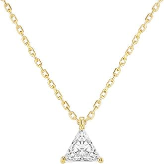 PAVOI14K Gold Plated 925 Sterling Silver CZ Diamond Pendant Necklace for Women | Adjustable Slider