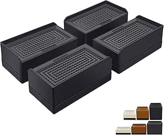 1.5 inch Furniture Risers, Rectangle Adjustable Risers Blocks for Bed Sofa Table and Couch Lifting,Heavy Duty Support Up to 1,300 Lbs (4 Pack-Black)