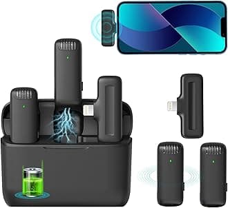 ULANZI iPhone Microphone - J12 Video Recording, Plug & Play, Lavalier with Noise Reduction & Auto Sync - Matt Black