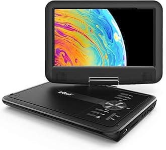 ieGeek 11.5" Portable DVD Player with SD Card/USB Port, 5 Hour Rechargeable Battery, 9.5" Eye-Protective Screen, Support AV-in/ Out, Region Free, Black