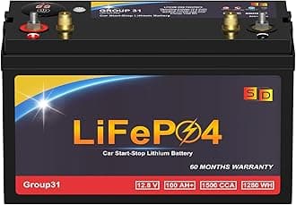 Lithium Car Battery Start-Stop GROUP 31 12.8V 100Ah 1500CCA LiFePO4 Automotive High-Performance With Emergency Start Button Battery For Car