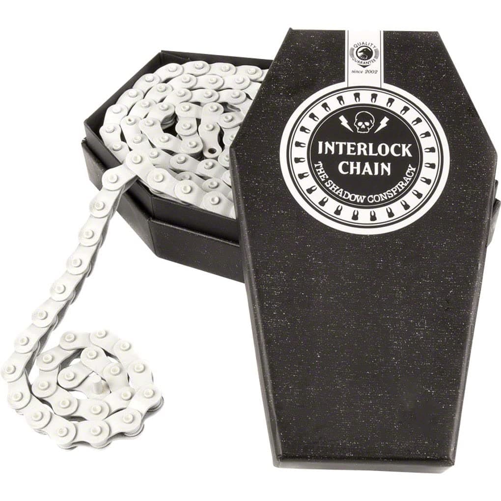 THE SHADOW CONSPIRACY Interlock 1/8" Durable Adjustable Half-Link Bike Chain V2 Compatible with 8T Driver & Up, White